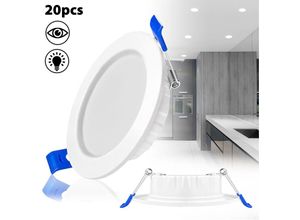 0762418228437 - Led Einbaustrahler Flach Einbauleuchte led Spots 450lm Einbauleuchten Deckenstrahler für Wohnzimmer Schlafzimmer Flur (20x 5W Kaltweiß) - Aufun