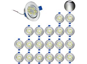 0762418228468 - Led Einbaustrahler Flach Einbauleuchte led Spots 450lm Einbauleuchten Deckenstrahler für Wohnzimmer Schlafzimmer Flur (20x 3W Kaltweiß) - Aufun