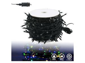 0762418239532 - Outdoor-Lichterketten 50m led Lichterkette Lichterwand Bunt Lichtervorhang 8 Leuchtmodi IP44 Wasserfest Innen Außen Weihnachten Halloween Hengmei