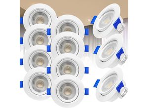 0762418240767 - Hengmei - LED-Deckenleuchten Einbaustrahler led Spots Ultra flach Deckenspots led Modul Einbauleuchten Flach Einbauleuchte 20er Set5WWarmweiß