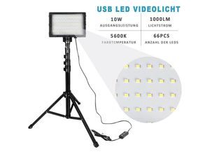 0762418270320 - Uisebrt - 2er-Pack USB-LED-Videolicht - Dimmbar 5600K led Videoleuchte Fotolicht Fotografie Camera Beleuchtung mit verstellbarem Stativ Farbfilter