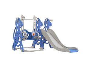 0762418354785 - Rutschen Kleinkinderrutsche 4 in 1 Spielplatz Slide mit Basketballkorb und Schaukel Mini Rutsche Gartenrutsche Rutschbahn (Typ B) HENGMEI