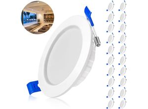 0762418355942 - Einbauspots Einbaustrahler fürs Bad Einbaustrahler led slim Deckenstrahler Einbauleuchten 20X5W Warmweiß Ultra Flach Einbauspot DeckenSpot Downlights