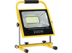 0762418376473 - Led Baustrahler Akku Doppel Strahler roter und blau Blitz Arbeitsscheinwerfer - Für den Innen und Außenbereich 3 Modi Dimmbar Fluter-Wasserdicht