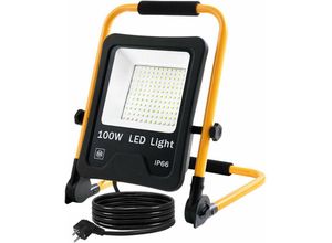 0762418428707 - Naizy - led Baustrahler Arbeitsleuchte 100W 8500LM led Fluter Floodlight mit 3M Kabel und Wasserdicht IP66 für Innen-und Außenbereich - 100W Kaltweiß