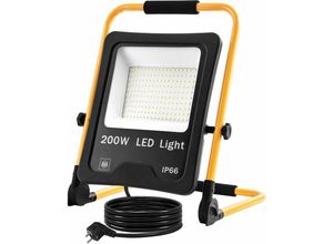 0762418428721 - Naizy - led Baustrahler Arbeitsleuchte 200W 16000LM led Fluter Floodlight mit 3M Kabel und Wasserdicht IP66 für Innen-und Außenbereich - 200W Kaltweiß