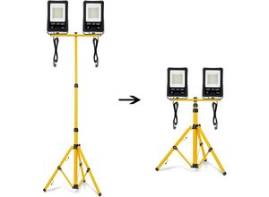 0762418428745 - Naizy - led Baustrahler Arbeitsleuchte 50W2 5000LM led Fluter Floodlight inkl Stativ und 3M Kabelfür Innen-und Außenbereich (2 50W Kaltweiß + Stativ)