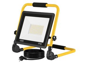 0762418428806 - Led Baustrahler Arbeitsleuchte 100W 8500LM Kaltweiß Austellenlampe led Fluter Floodlight 3M Kabel und Faltbarer Ständer für Werkstatt - 100W Kaltweiß