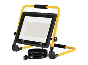 0762418428820 - Naizy - led Baustrahler Arbeitsleuchte 200W 16000LM Kaltweiß Austellenlampe led Fluter Floodlight 3M Kabel und Faltbarer Ständer für Werkstatt - 200W