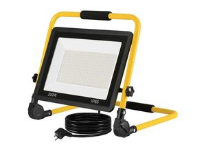 0762418428837 - Naizy - led Baustrahler Arbeitsleuchte 200W 16000LM Warmweiß Austellenlampe led Fluter Floodlight 3M Kabel und Faltbarer Ständer für Werkstatt - 200W