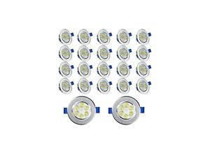 0762418540553 - Naizy - led Einbaustrahler 230V Flach Einbauleuchte 20er Set 3W Badleuchte Einbauspot Aluminium Mini Deckenspot - 20x3W Warmweiß