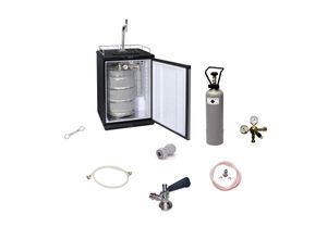 0762743489619 - Komplett Set - Fassbierkühlschrank bis zu 50L Fässer (Bierbar) - inkl Schanksäule Elegant und Kompensatorhahn Zapfkopf5 Liter Adapter