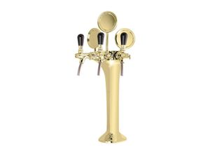 0762743492855 - Schanksäule Bierzapfsäule - Gold 3-Leitig Elegante & Hochwertige Zapfanlage für Bars & Restaurants (Paketpreis) Topp-Qualität!