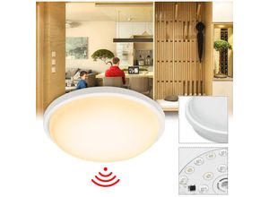 0763341448893 - Uisebrt - 15W led Deckenleuchte mit Bewegungsmelder - Moderne Rund Deckenlampe IP44 Wasserdicht für Küche Wohnzimmer Schlafzimmer Warmweiß (mit