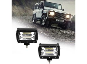 0763341658322 - Led Arbeitsscheinwerfer 72W led Zusatzscheinwerfer Offroad Scheinwerfer 10800LM 10-30V 6000K Arbeitslicht Wasserdicht IP67 (2 x 72W) - Aufun