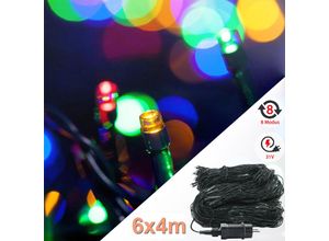 0763341659657 - Led Lichternetz 6x4m 480LED Vorhang Lichter Netz Beleuchtung Deko Weihnachten Net lights Außen und Innen Garten Hochzeit Party oder Stimmung