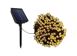 0763341659879 - Solar Lichterkette Außen und Innen led Solarlichterkette IP44 Wasserdicht mit 8 Modi & Fernbedienung für Terrasse Hochzeit Dekoraktion(30m 300LED)