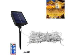 0763341659947 - Eisregen Solar Lichterkette Außen und Innen led Weihnachtsbeleuchtung Beleutung mit IP44 Wasserdicht & Timer für Weihnachtsdeko Balkon