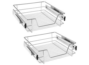 0763341671352 - Küchen Regal Teleskopschublade Aufbewahrungskörbe Schubladenauszüge Schrankkörbe für 50cm Schränke (Tatsächliche Breite 47cm 2 Stück) - Froadp