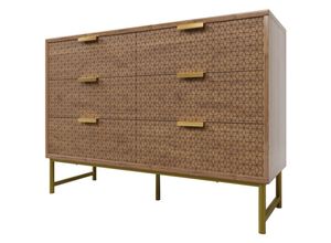 0763492776425 - Oihpaw - Kommode Sideboard Küchen Schrank Mehrzweckschrank 6 Schubladen mit Griffen Kippsicher Höhenverstellbar Geeignet für Wohnzimmer