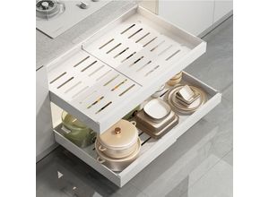 0763527801399 - Sinbinta - Teleskopschublade Verstellbare Breite Ausziehbarer Schrank-Organizer Metall Pull Out Cabinet Organizer Auszug Küchenschrank Küche