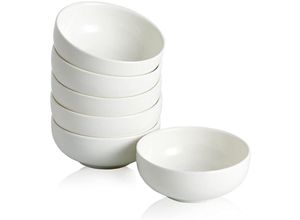 0763527803294 - Keramik Saucenschälchen60 ml Dipschalen Dip Sojasauce Mini-Sushi Schüssel SetKleine Dipp-Soja-Schalen Rund 6 Stück - Weiß