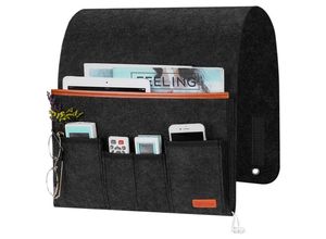 0763527805496 - Sinbinta - Sofa Armlehne Organizer mit 5 Taschen Bett Tasche Anti-Rutsch Aufbewahrungstasche für Buch Zeitschriften Handy Fernbedienung