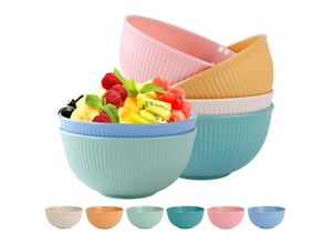 0763527805953 - Bowl Müslischalen 6er Set Müslischalen Salatschalen bpa frei Plastik Schüssel Unzerbrechlich & langlebig & mikrowellenfest & spülmaschinenfest