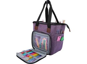 0763527806417 - Wolle Tasche für Garn Häkeln Organizer Tasche Handarbeit stasche Aufbewahrung für Wolle Unvollendete Projekte Stricknadeln Häkelnadeln und