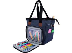 0763527806424 - Wolle Tasche für Garn Häkeln Organizer Tasche Handarbeit stasche Aufbewahrung für Wolle Unvollendete Projekte Stricknadeln Häkelnadeln und