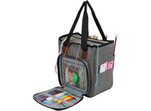 0763527806431 - Sinbinta - Wolle Tasche für Garn Häkeln Organizer Tasche Handarbeit stasche Aufbewahrung für Wolle Unvollendete Projekte Stricknadeln