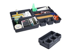 0763527806455 - 16er-Set Schubladen Ordnungssystem Büro Kunststoff Schreibtisch Organizer Schublade Organizer Büro für Küche Badezimmer Büro Zubehör