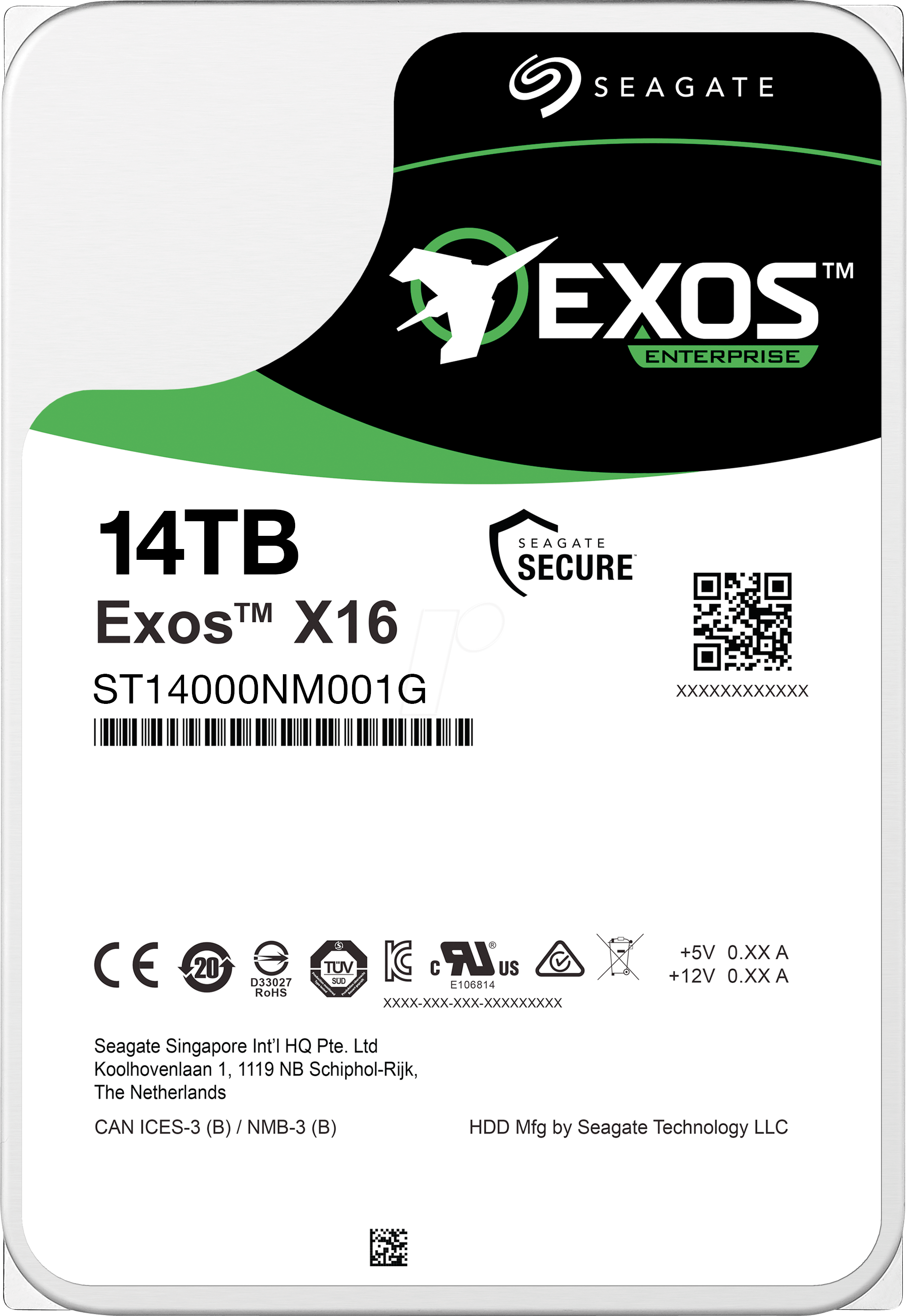 0763649124130 - Exos X16 ST14000NM001G - 14 TB 7200rpm 256 MB 35 Zoll SATA 6 Gbit s