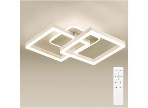 0764179998482 - Led Deckenlamape Wohnzimmer Modern Geometrisch 40W Wohnzimmerlampe mit Fernbedienung Stufenlos Dimmbar 3000-6500K Deckenleuchte aus Metall für