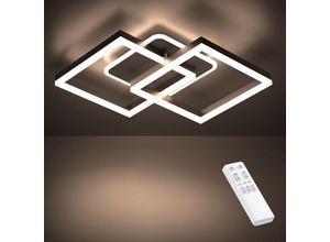 0764179998499 - Led Deckenlamape Wohnzimmer Modern Geometrisch 40W Wohnzimmerlampe mit Fernbedienung Stufenlos Dimmbar 3000-6500K Deckenleuchte aus Metall für