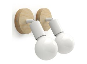 0764742745956 - Wandleuchte Vintage Holz Innen Wandlampe 180° Drehbare Wandbeleuchtung Retro Industrial E27 Wandlicht Innenbeleuchtung für Schlafzimmer Wohnzimmer