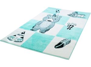 0764831572050 - Kinderteppich CARPET CITY Bueno Kids 1516 Teppiche Gr B L 160 cm x 230 cm 13 mm 1 St grün (mint) Kinder Kinderzimmerteppiche