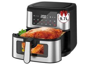 0765053384070 - Heißluftfritteuse 97L Ohne Öl Air Fryer 1600W Heizluft Fritteuse led Touchscreen Airfryer Einstellbare Zeit Temperaturregelung für Luftbraten Braten