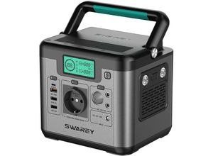 0765169400978 - Tragbare Stromzeuger 518Wh 500W Tragbarer Powerstation Swarey Solar Generator Stromgenerator Typ-C 2 USB-Ausgang 3 USB-Anschlüsse für