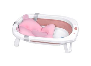 0765351586848 - Babybadewannen Badewanne Faltbare mit Abnehmbarem Kissen Rosa Platzsparend Utschfest Kunststoffbadewanne Reisebadewanne Klappbadewanne Hengmei