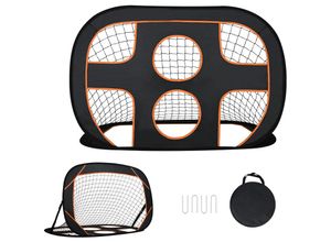 0765351586985 - Fußballtore 2 in 1 Kinder Jugendliche Fußballtor mit Netz & Torschusswand 6 Schusslöchern Pop-Up klappbares Fussball Trainer mit Tragetasche HENGMEI