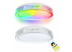 0765351626162 - Naizy - Deckenlampe 60W rgb led Deckenleuchte φ50x8cm Deckenleuchten mit Fernbedienungen Modern Acryl Lampe Wohnzimmer Küchenlampe ABS+Metall