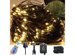 0765351638059 - UISEBRT Solar Lichternetz Außen 3x2m 250 LEDs Solar Weihnachtsbeleuchtung Lichterkette mit 8 Modi & Timer Wasserdicht IP44 für Weihnachtsfeier