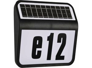 0765351877076 - Froadp - Hausnummer Beleuchtet Solar 25x23cm Beleuchtete Hausnummernschild mit 2 led und Dämmerungssensor IP65 Leuchte Hausnumme 3200K Warmes Weiß