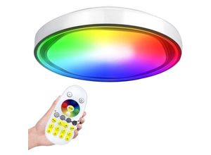 0765351877700 - Froadp - 60W Deckenlampe Dimmbar rgb led Deckenleuchte mit Fernbedienung Ø50cm Rund Energiespar Deckenleuchten IP44 Wasserdicht Lampe für Badezimmer