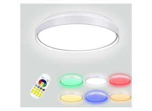 0765351882902 - Aufun - 60W led Deckenleuchte Dimmbar mit Fernbedienung Wohnzimmer Lampe rgb Farbwechsel led Rund Deckenlampe Einstellbar für Schlafzimmer