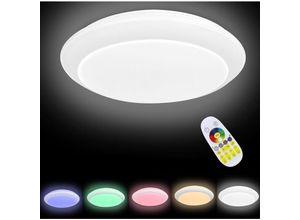 0765351883022 - Aufun - 60W led Deckenleuchte Dimmbar mit Fernbedienung Wohnzimmer Lampe rgb Farbwechsel led Rund Deckenlampe Einstellbar für Schlafzimmer Küche