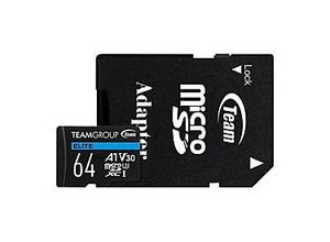 0765441645356 - Team ELITE A1 - Flash-Speicherkarte (SD-Adapter inbegriffen) - 64 GB - A1 Video Class V30 UHS-I U3 - microSDXC 0765441645356 - Team ELITE A1 - Flash-Speicherkarte (SD-Adapter inbegriffen) - 64 GB - A1 Video Class V30 UHS-I U3 - microSDXC