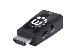 0766623151542 - HDMI auf VGA-Mikrokonverter HDMI-Stecker auf VGA-Buchse mit Audio optionaler USB Micro B-Stromport schwarz - Videoadapter - HDMI   VGA   Audio