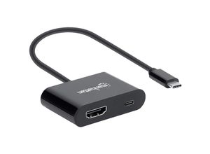 0766623153416 - USB-C to HDMI and USB-C (inc Power Delivery) 4K@60Hz 195cm Black Power Delivery to USB-C Port (60W) Male to Females Lifetime Warranty Retail Box - Videoadapter - HDMI   USB - 195 cm